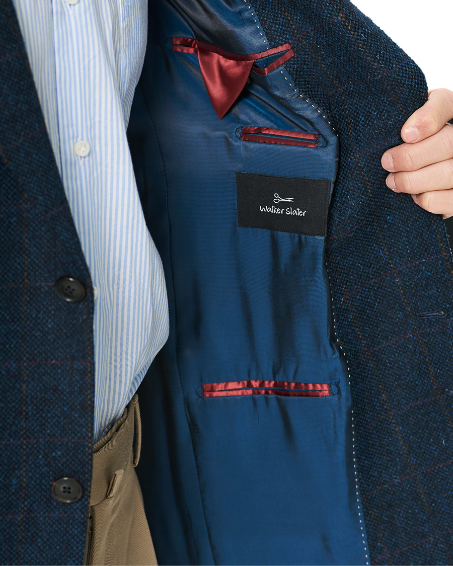 Heren | Blazers | Walker Slater | William Lambswool Tweed Jacket Navy Red
