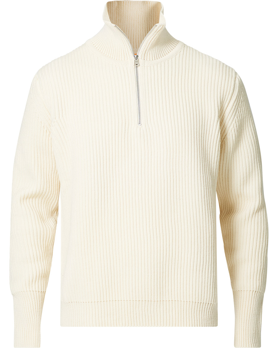 Homme | Pulls Et Tricots | Andersen-Andersen | Navy Half Zip Off White