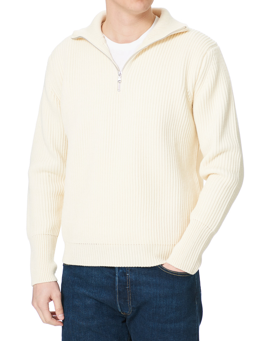 Homme | Pulls Et Tricots | Andersen-Andersen | Navy Half Zip Off White