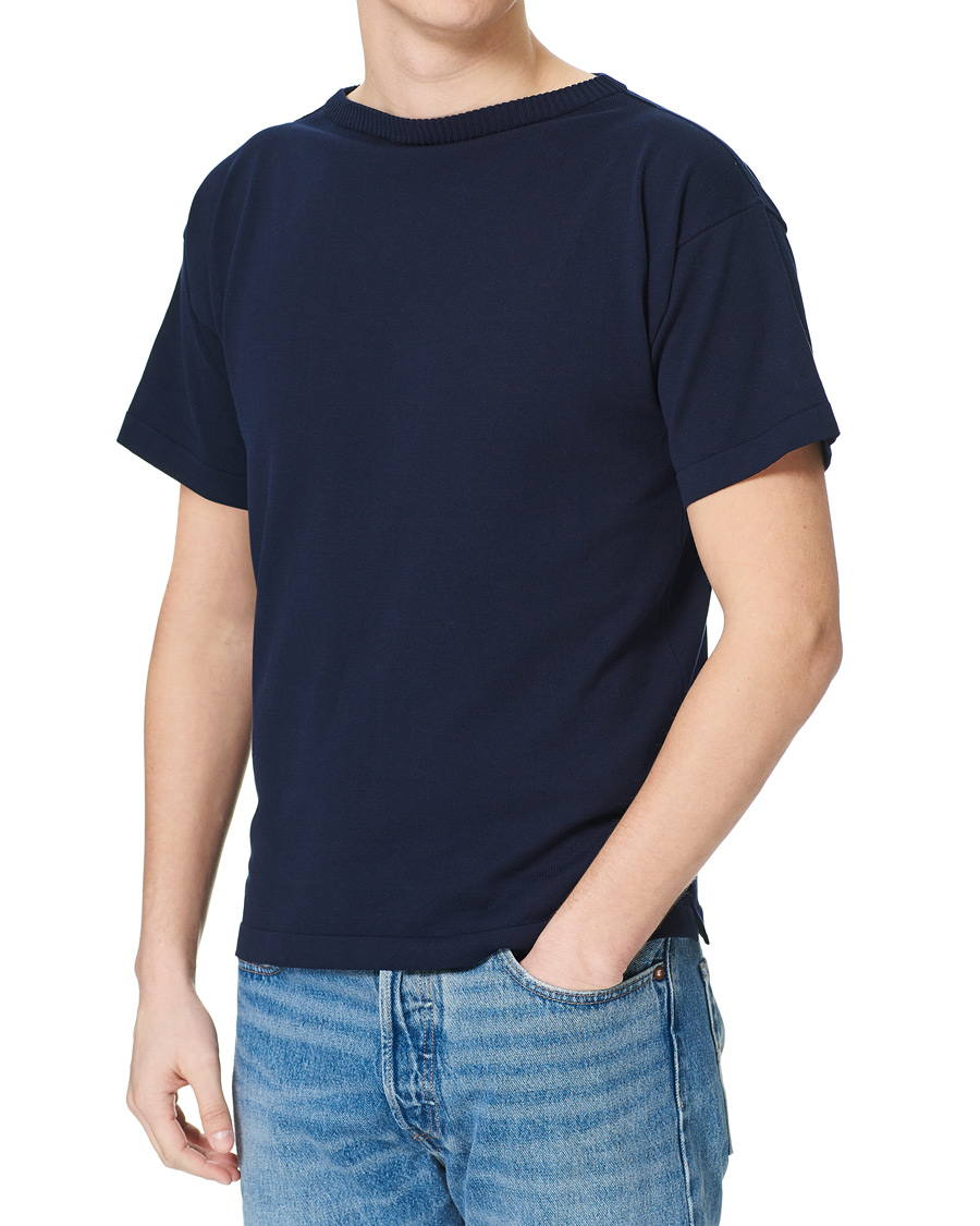 Homme | T-shirts | Andersen-Andersen | Boatsman Short Sleeve Tee Royal Blue