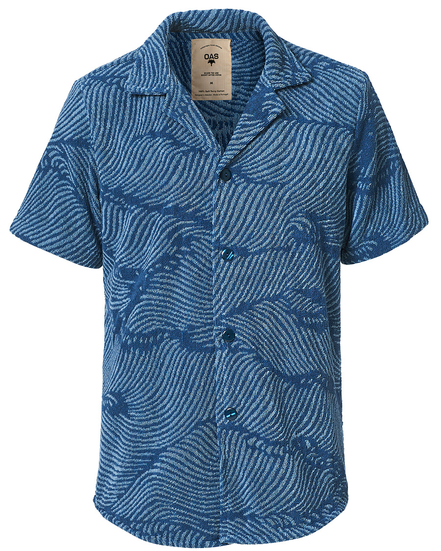 Homme | Chemises | OAS | Wavy Terry Short Sleeve Shirt Blue