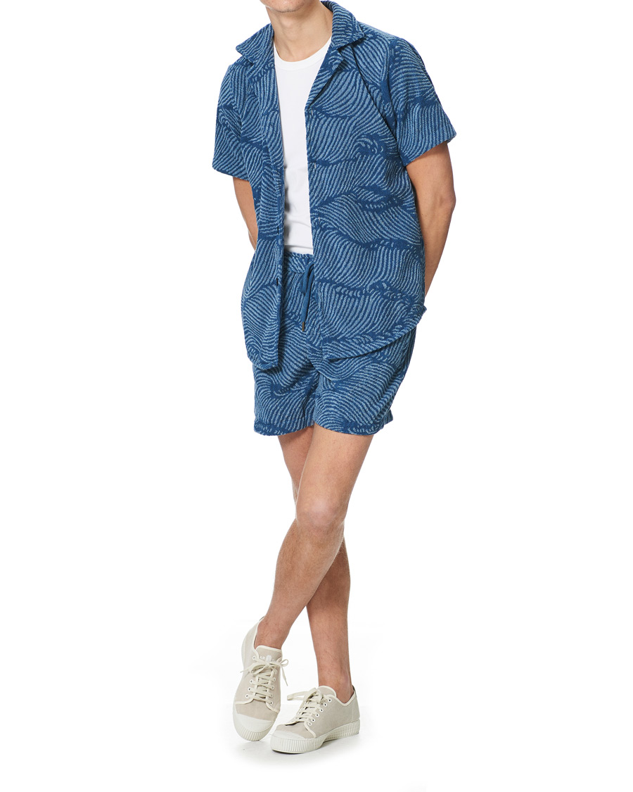 Homme | Chemises | OAS | Wavy Terry Short Sleeve Shirt Blue