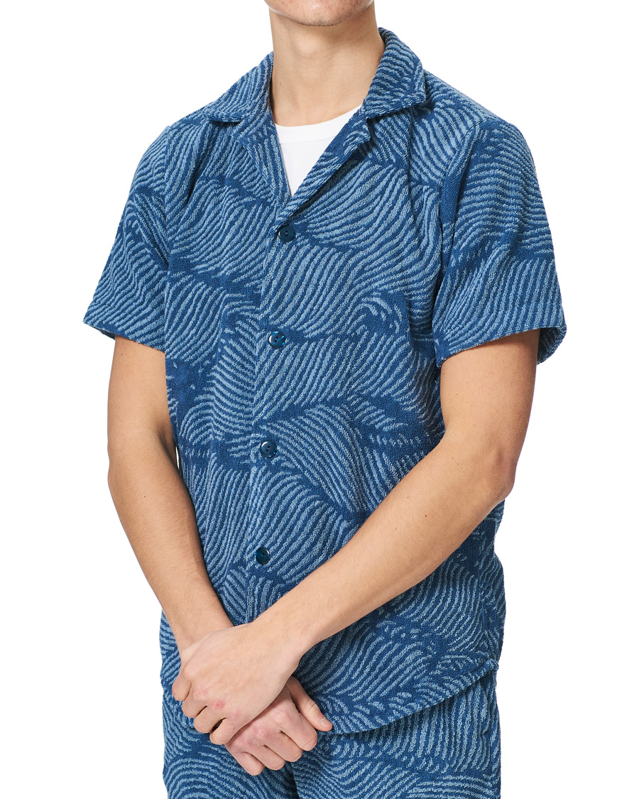 Homme | Chemises | OAS | Wavy Terry Short Sleeve Shirt Blue
