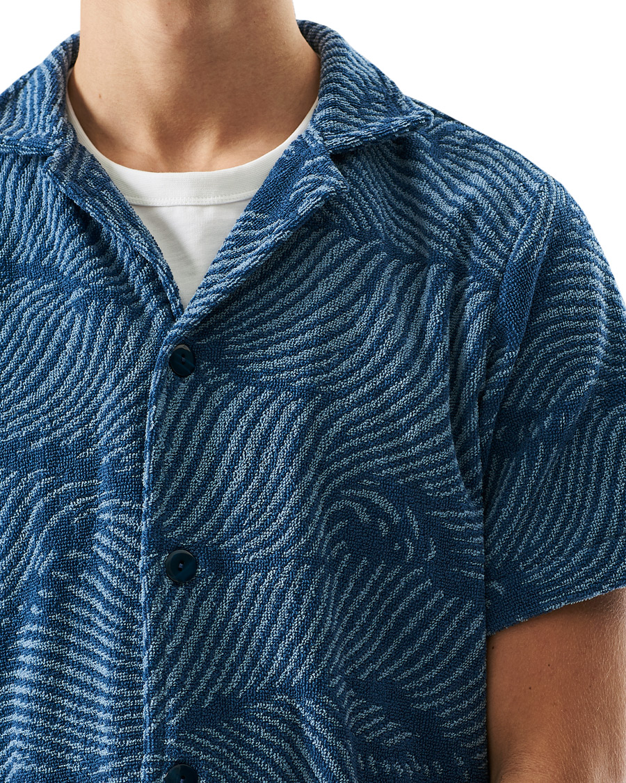 Homme | Chemises | OAS | Wavy Terry Short Sleeve Shirt Blue