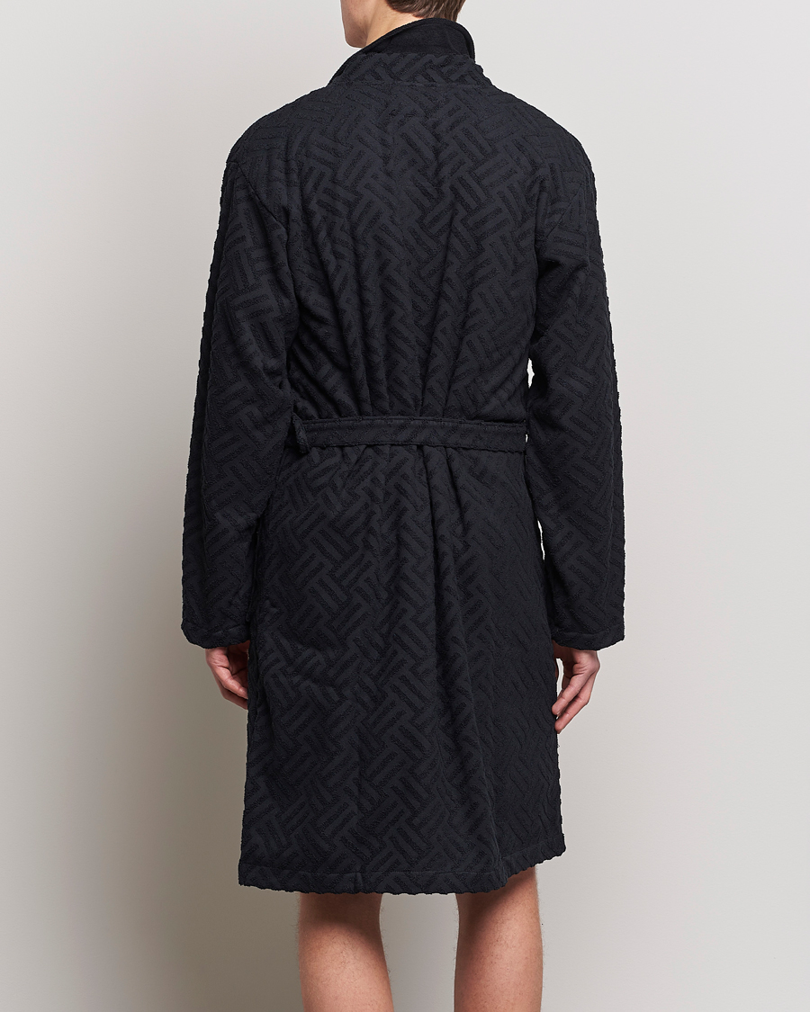 Heren | Pyjama's en gewaden | OAS | Terry Robe Black Crossroad