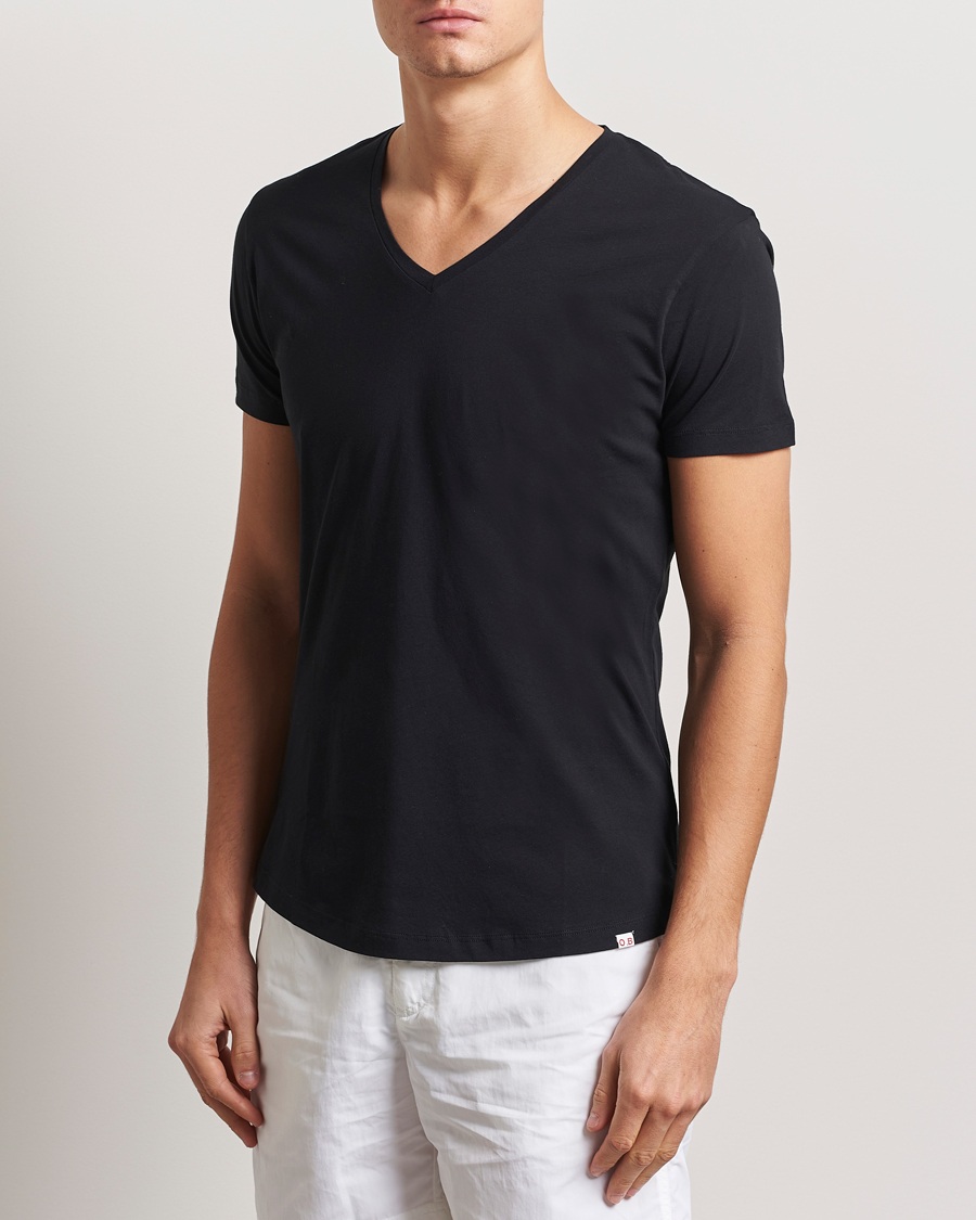 Heren | T-shirts | Orlebar Brown | OB V-Neck Tee Black