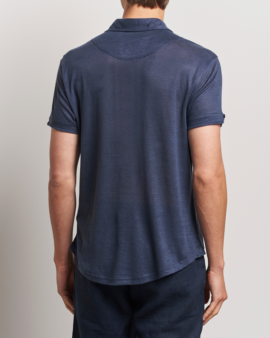 Heren | Polo's | Orlebar Brown | Sebastian Linen Polo Navy