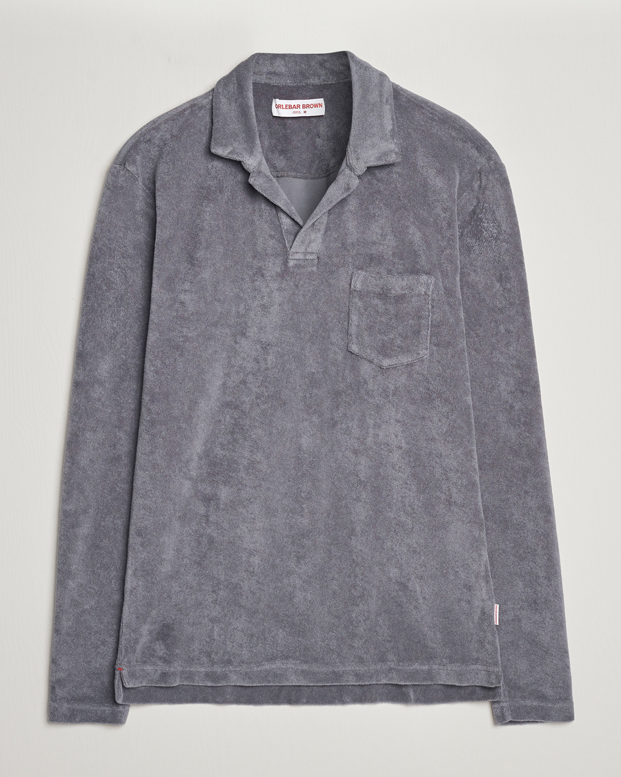 Homme | Pulls Et Tricots | Orlebar Brown | Terry Long Sleeve Polo Granite