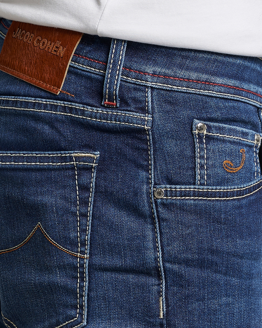 Heren | Jeans | Jacob Cohën | Nick 622 Slim Fit Stretch Jeans Medium Dark