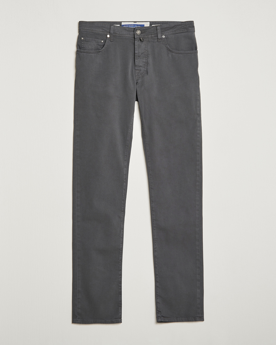Homme | Pantalons | Jacob Cohën | Bard Garment Dyed Gabardine Trousers Grey