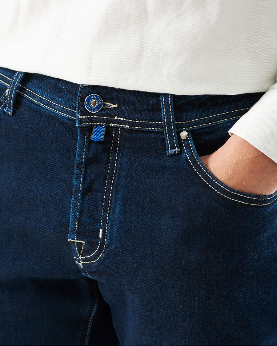 Homme | Jeans | Jacob Cohën | 622 Nick Slim Fit Super Stretch Jeans Dark Blue