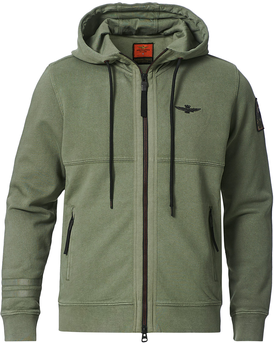 Homme | Pulls Et Tricots | Aeronautica Militare | Felpa Zip Hoodie Verde Military