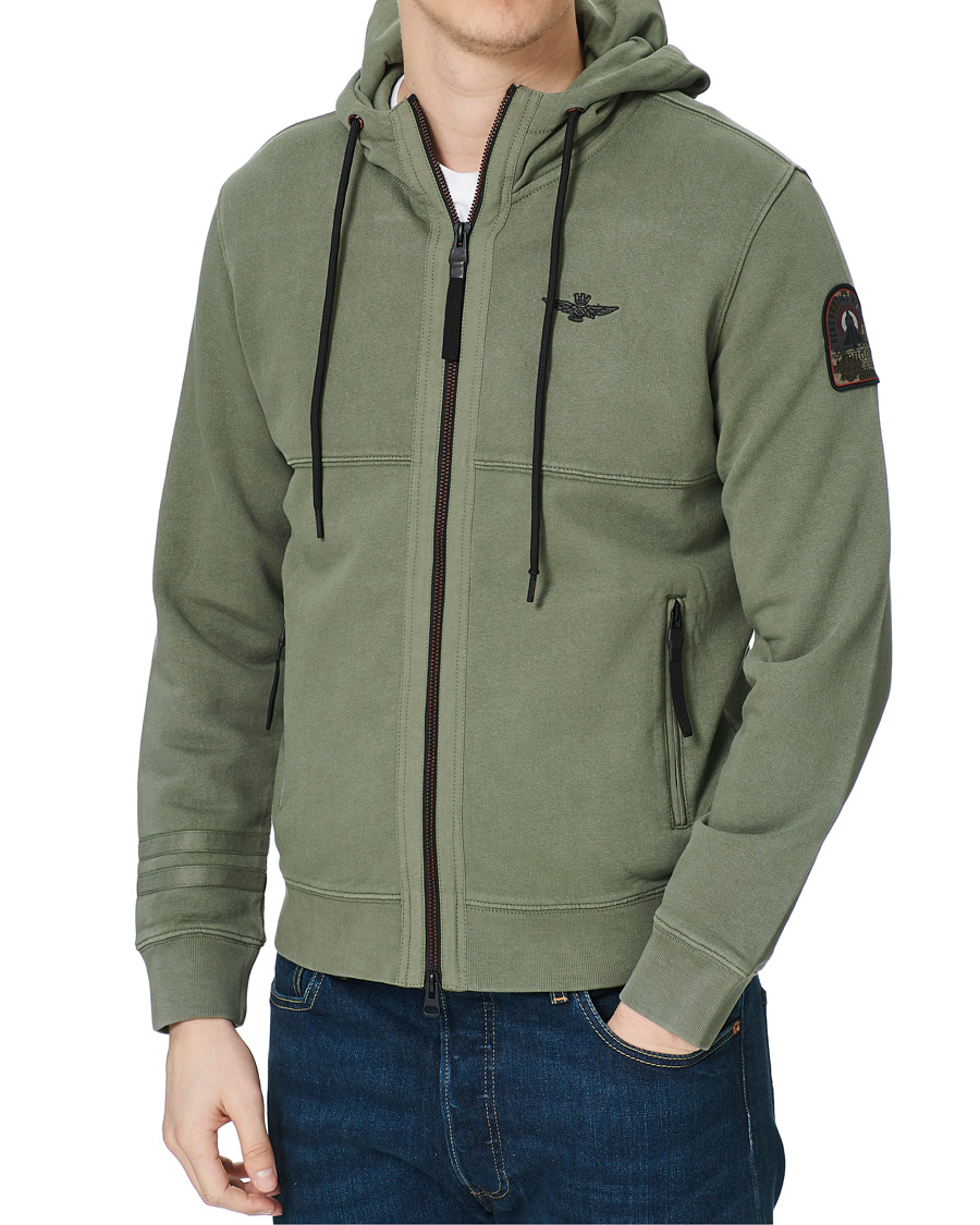 Homme | Pulls Et Tricots | Aeronautica Militare | Felpa Zip Hoodie Verde Military