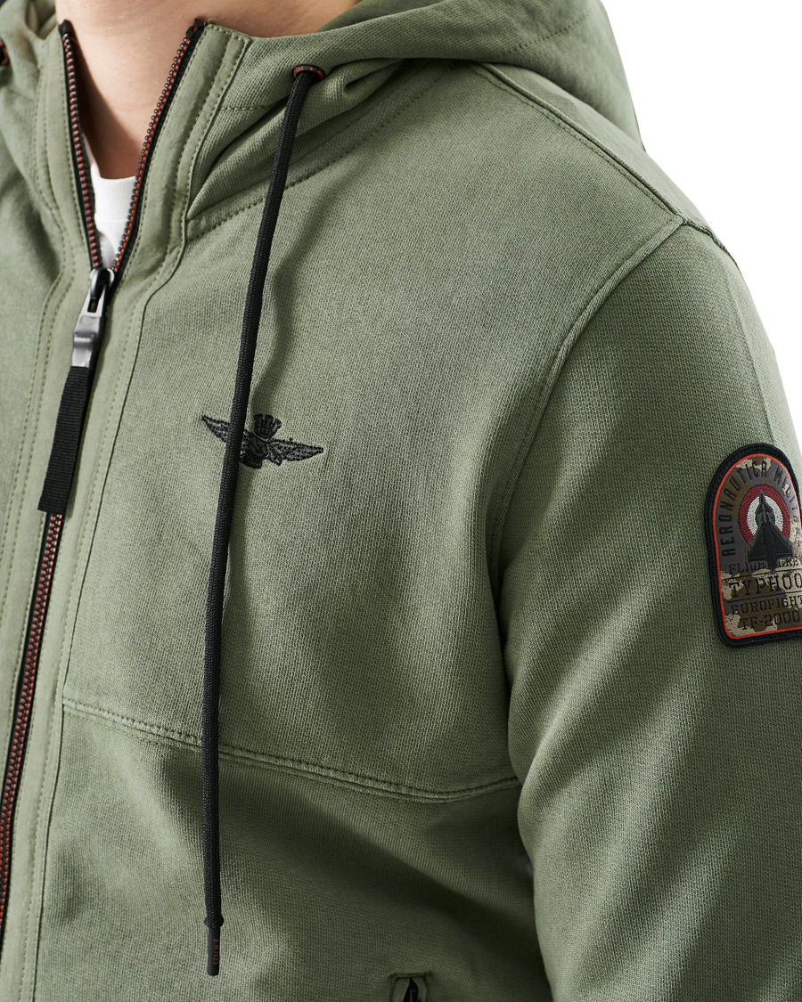 Homme | Pulls Et Tricots | Aeronautica Militare | Felpa Zip Hoodie Verde Military