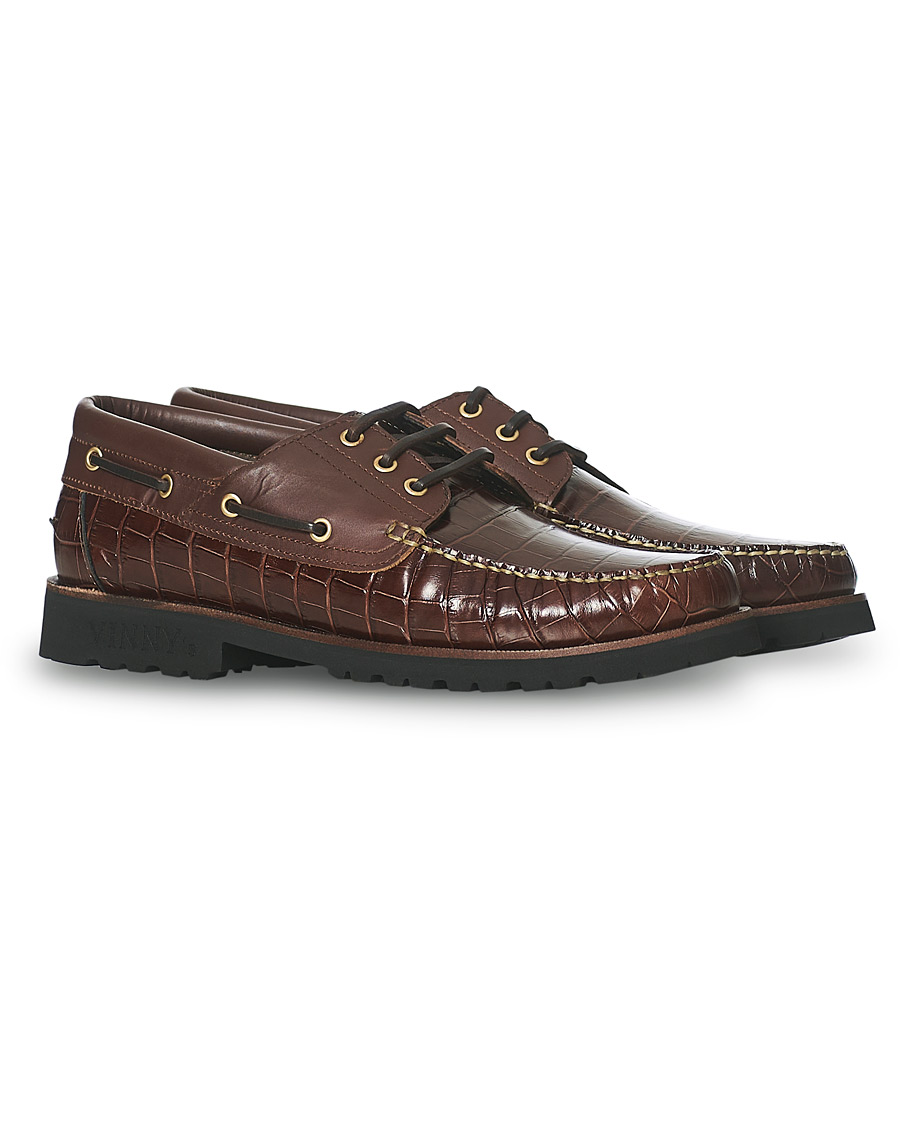 Heren | VINNY's Aztec Boat Shoe Brown Croc | VINNY's | Aztec Boat Shoe Brown Croc