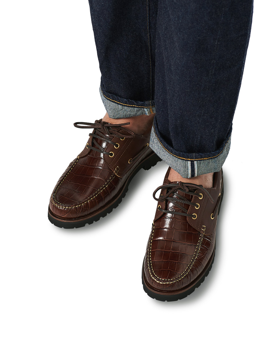 Heren | VINNY's Aztec Boat Shoe Brown Croc | VINNY's | Aztec Boat Shoe Brown Croc