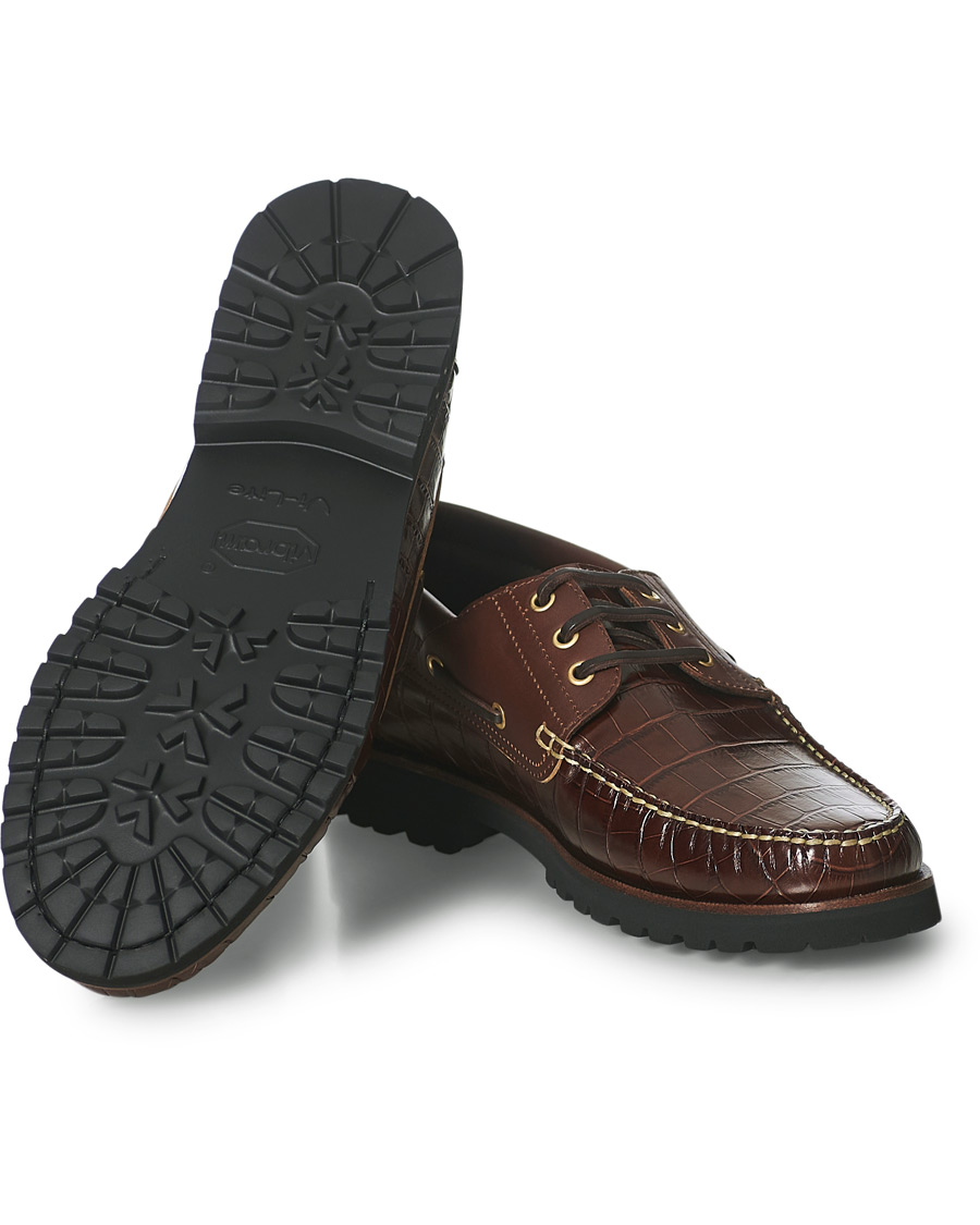 Heren | VINNY's Aztec Boat Shoe Brown Croc | VINNY's | Aztec Boat Shoe Brown Croc