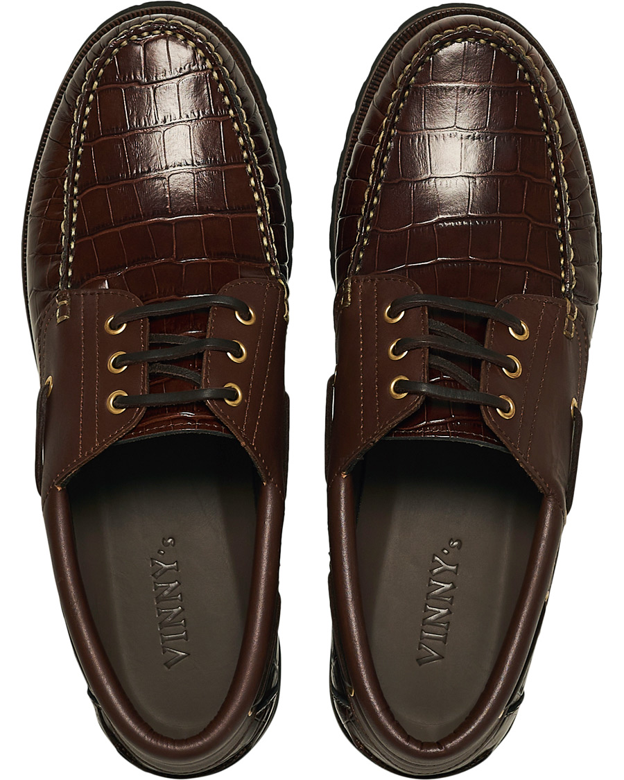 Heren | VINNY's Aztec Boat Shoe Brown Croc | VINNY's | Aztec Boat Shoe Brown Croc