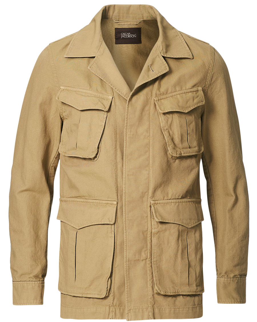 Homme | Manteaux Et Vestes | Oscar Jacobson | Wester Cotton Field Jacket Beige
