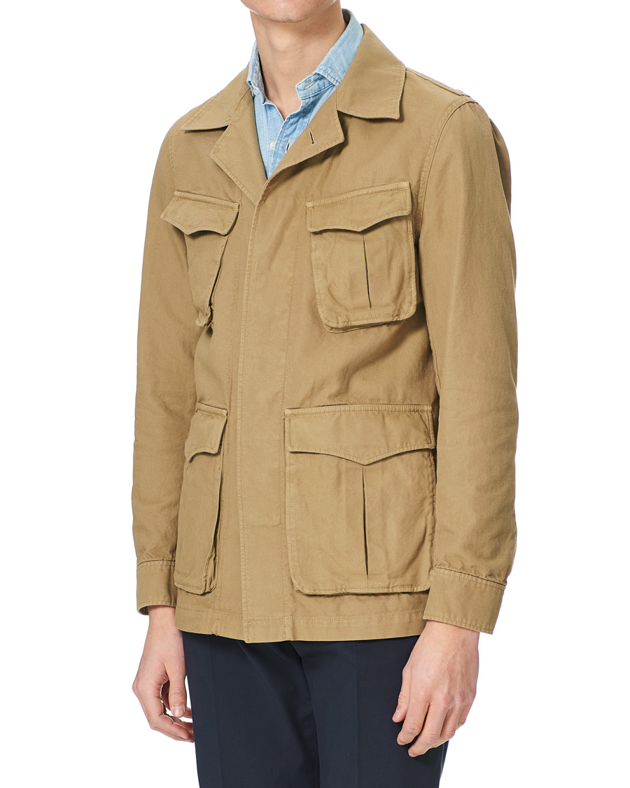 Homme | Manteaux Et Vestes | Oscar Jacobson | Wester Cotton Field Jacket Beige
