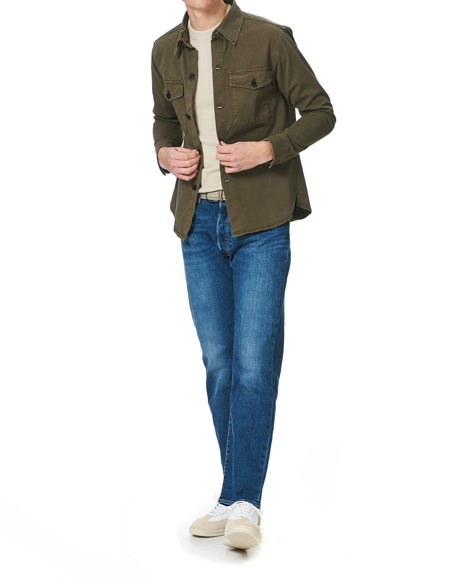 Homme | Chemises | Oscar Jacobson | Milron Cotton Overshirt Olive