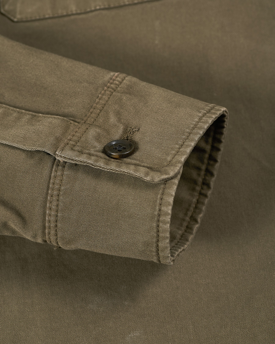 Homme | Chemises | Oscar Jacobson | Milron Cotton Overshirt Olive