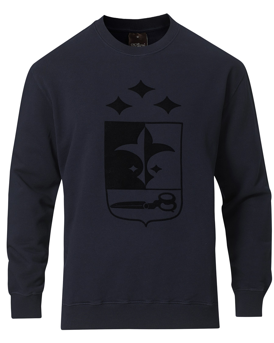 Homme | Pulls Et Tricots | Oscar Jacobson | Large Shield Cotton Sweatshirt Blue