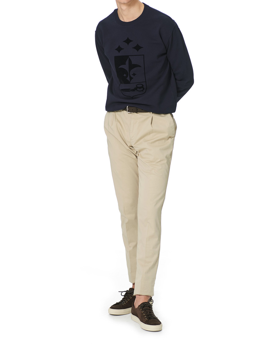 Homme | Pulls Et Tricots | Oscar Jacobson | Large Shield Cotton Sweatshirt Blue