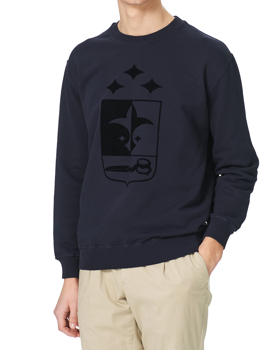Homme | Pulls Et Tricots | Oscar Jacobson | Large Shield Cotton Sweatshirt Blue