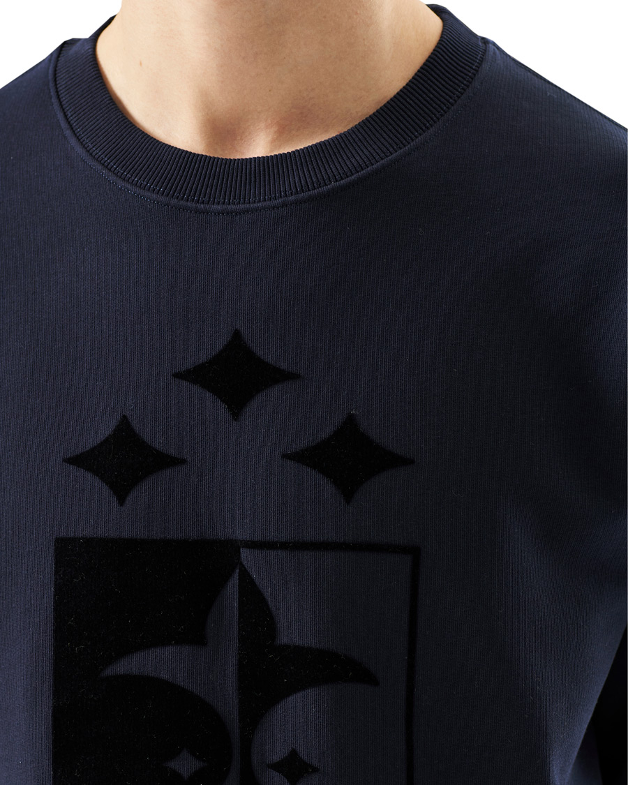 Homme | Pulls Et Tricots | Oscar Jacobson | Large Shield Cotton Sweatshirt Blue