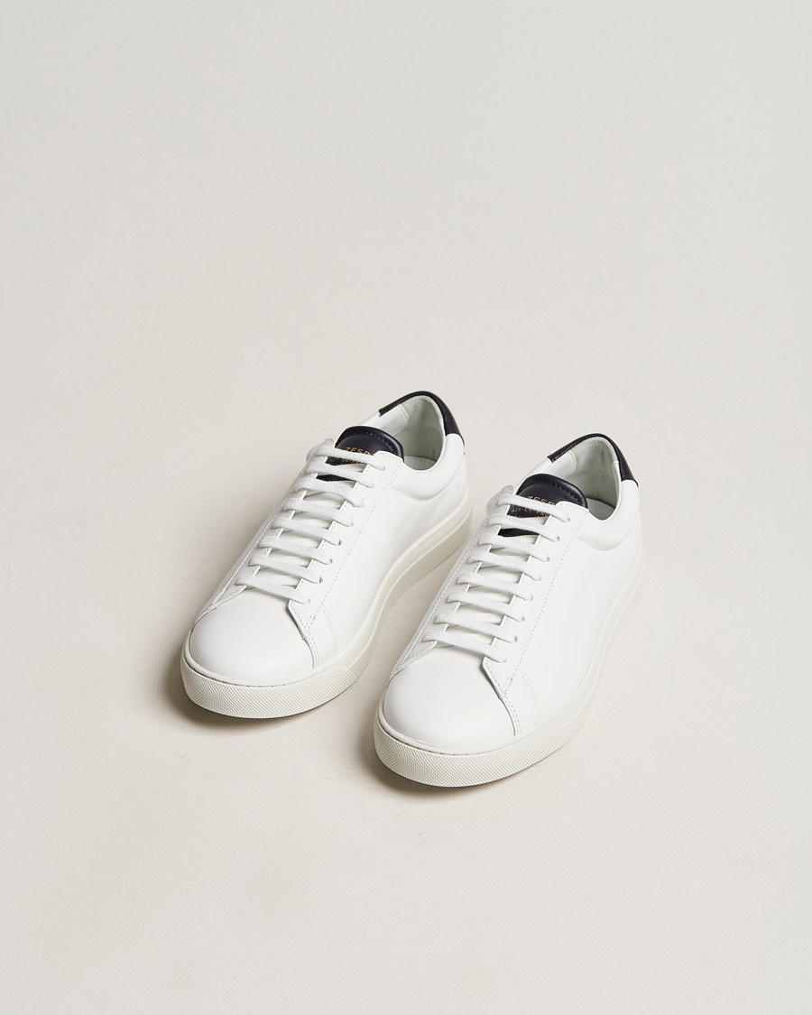Heren | Zespà ZSP4 Nappa Leather Sneakers White/Navy | Zespà | ZSP4 Nappa Leather Sneakers White/Navy