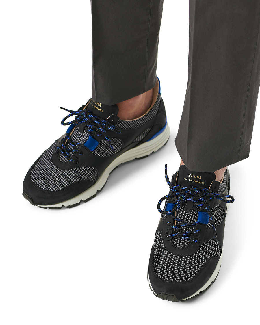 Heren | Zespà ZSP Trail Textile Ripstop Sneaker Black/Outremer | Zespà | ZSP Trail Textile Ripstop Sneaker Black/Outremer