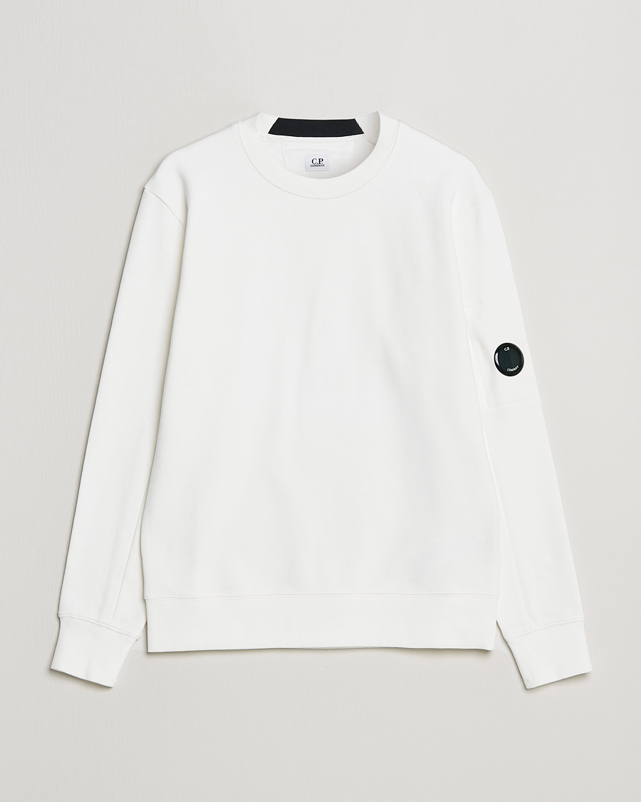 Homme | Pulls Et Tricots | C.P. Company | Diagonal Raised Fleece Lens Sweatshirt White