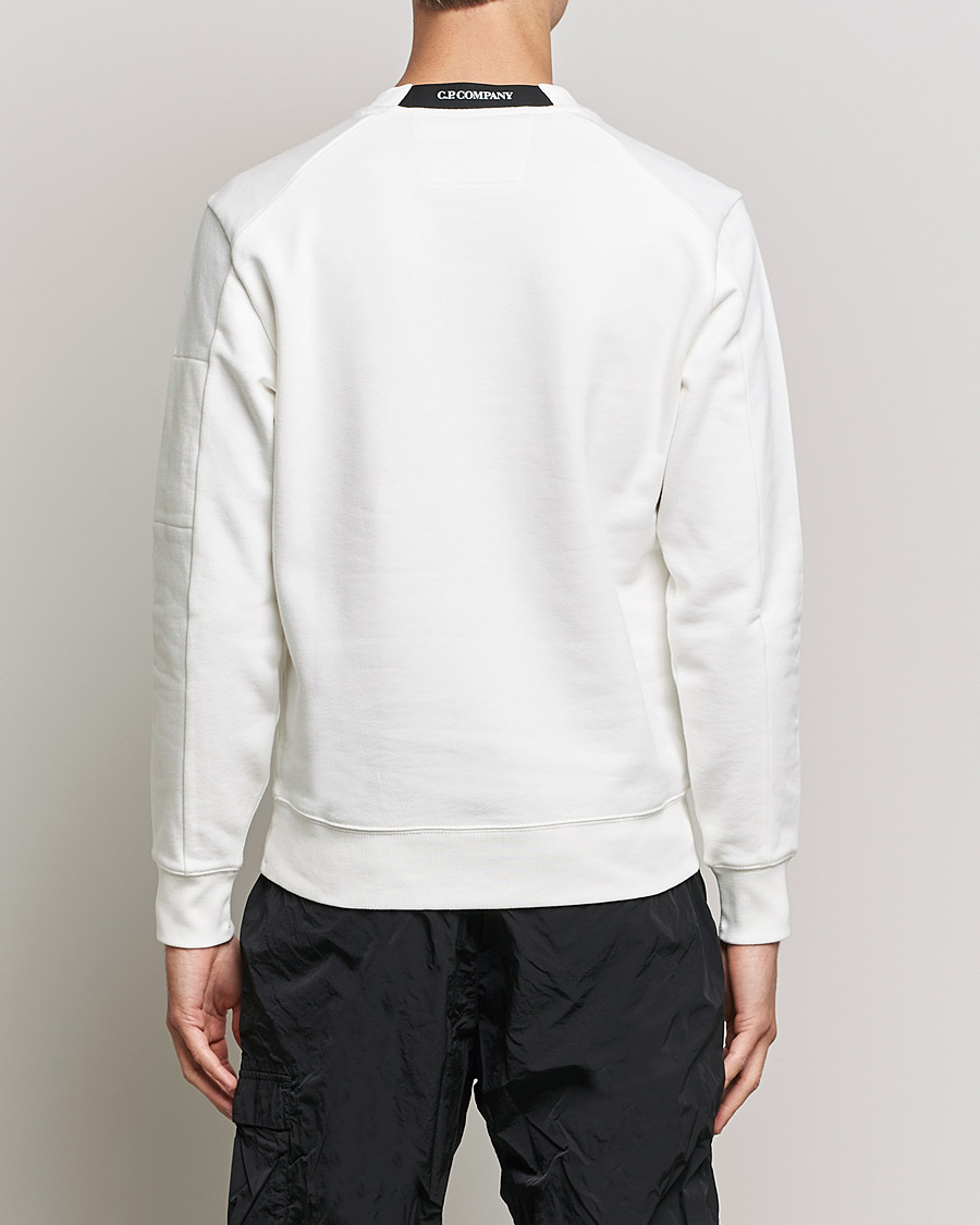 Homme | Pulls Et Tricots | C.P. Company | Diagonal Raised Fleece Lens Sweatshirt White