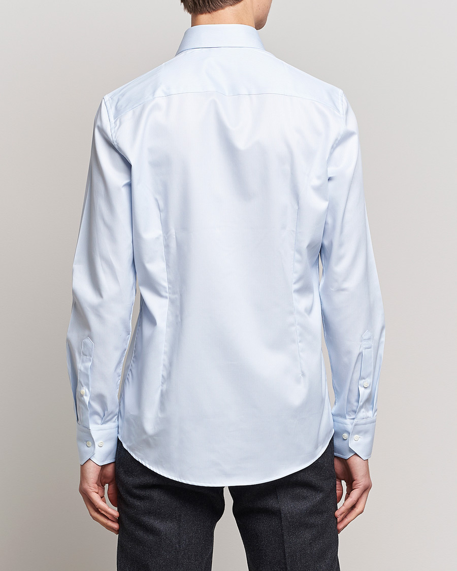 Heren | Overhemden | Stenströms | Slimline Thin Stripe Shirt White/Blue