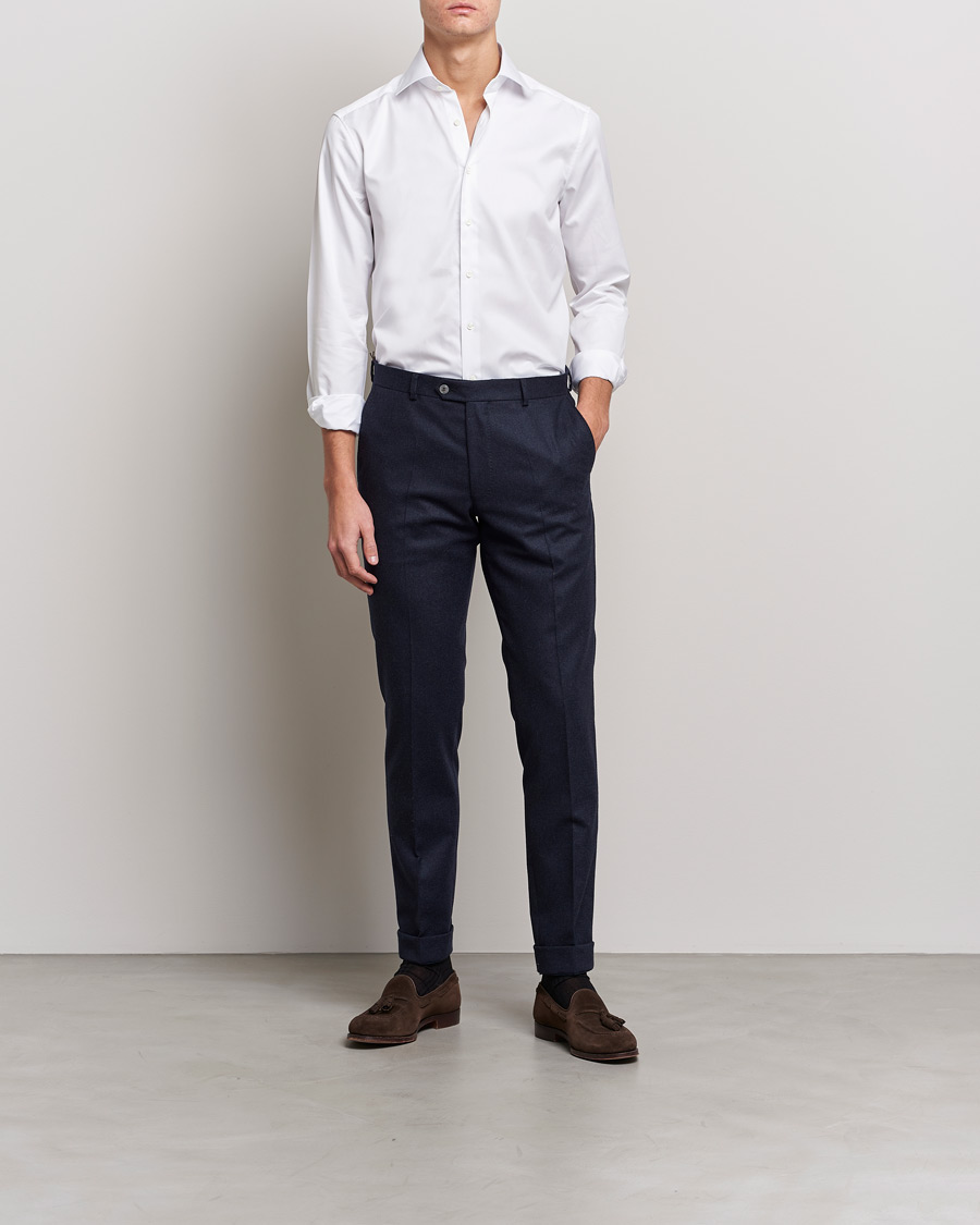 Homme | Chemises | Stenströms | Slimline Cut Away Shirt White