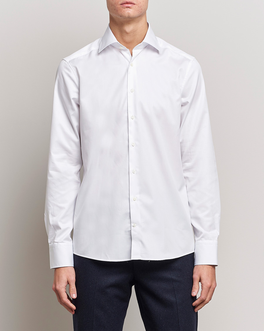 Homme | Chemises | Stenströms | Slimline Cut Away Shirt White