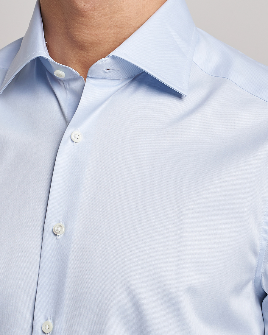 Heren | Overhemden | Stenströms | Slimline Cut Away Shirt Light Blue
