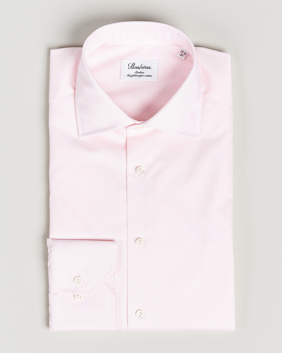 Homme | Chemises | Stenströms | Slimline Cut Away Shirt Pink