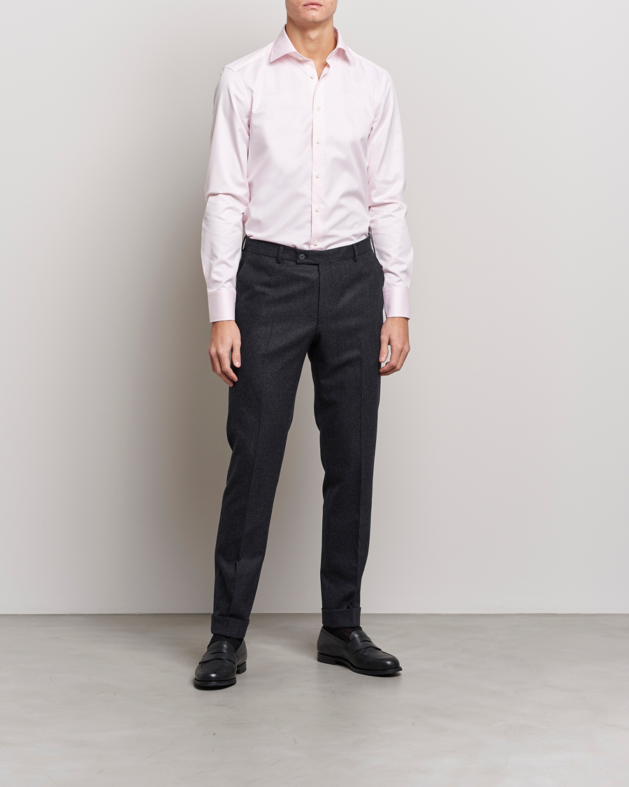 Homme | Chemises | Stenströms | Slimline Cut Away Shirt Pink