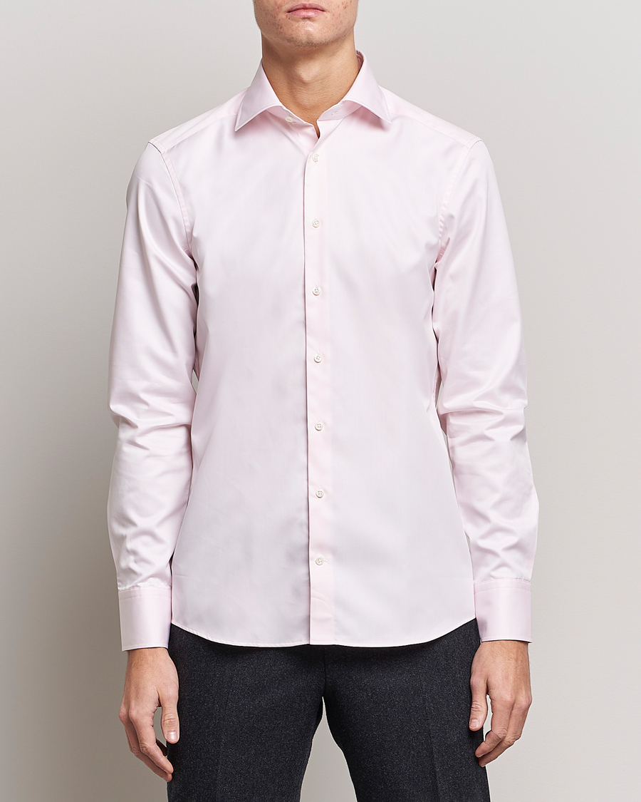 Homme | Chemises | Stenströms | Slimline Cut Away Shirt Pink
