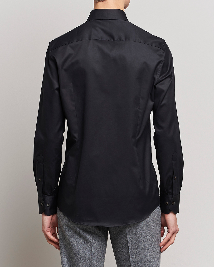 Homme | Chemises | Stenströms | Slimline Cut Away Shirt Black