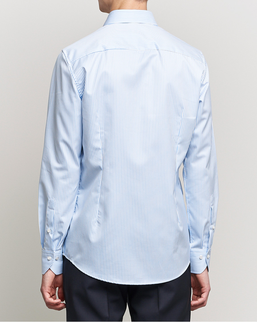 Homme | Chemises | Stenströms | Slimline Stripe Cut Away Shirt Light Blue