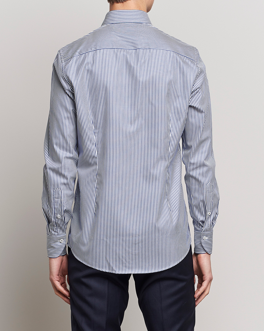 Homme | Chemises | Stenströms | Slimline Stripe Cut Away Shirt Navy