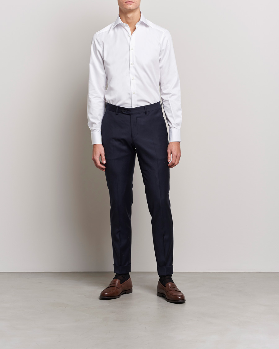 Heren | Overhemden | Stenströms | Slimline Double Cuff White