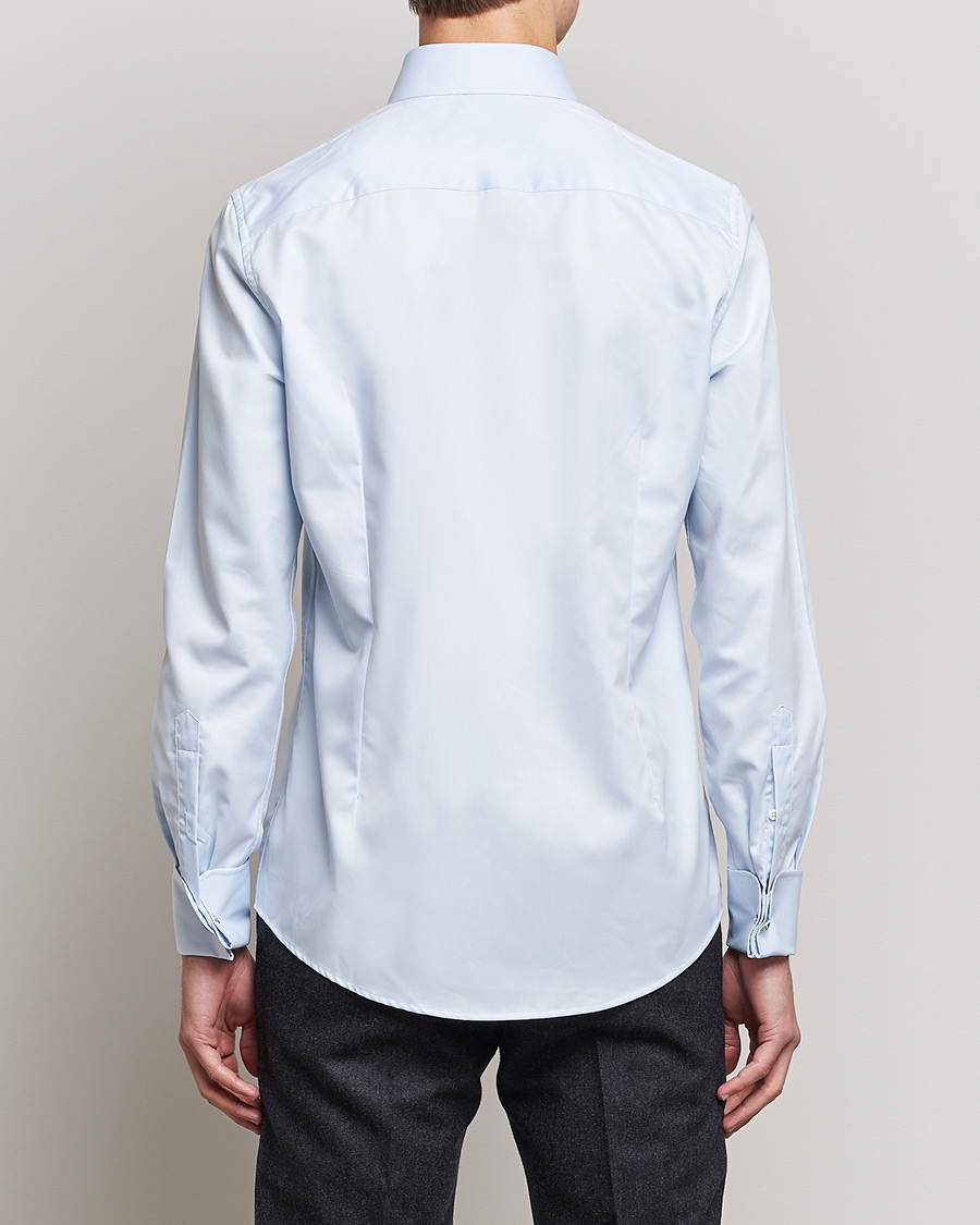 Heren | Overhemden | Stenströms | Slimline Double Cuff Light Blue