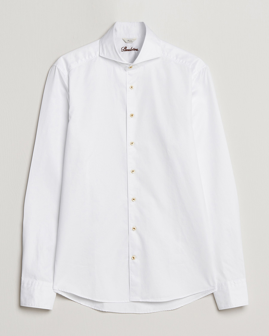 Homme | Chemises | Stenströms | Slimline Washed Cotton Shirt White
