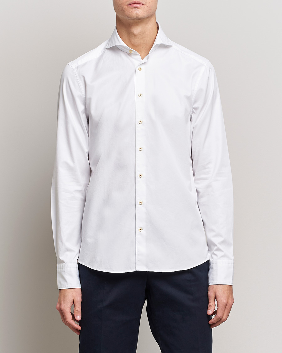 Homme | Chemises | Stenströms | Slimline Washed Cotton Shirt White