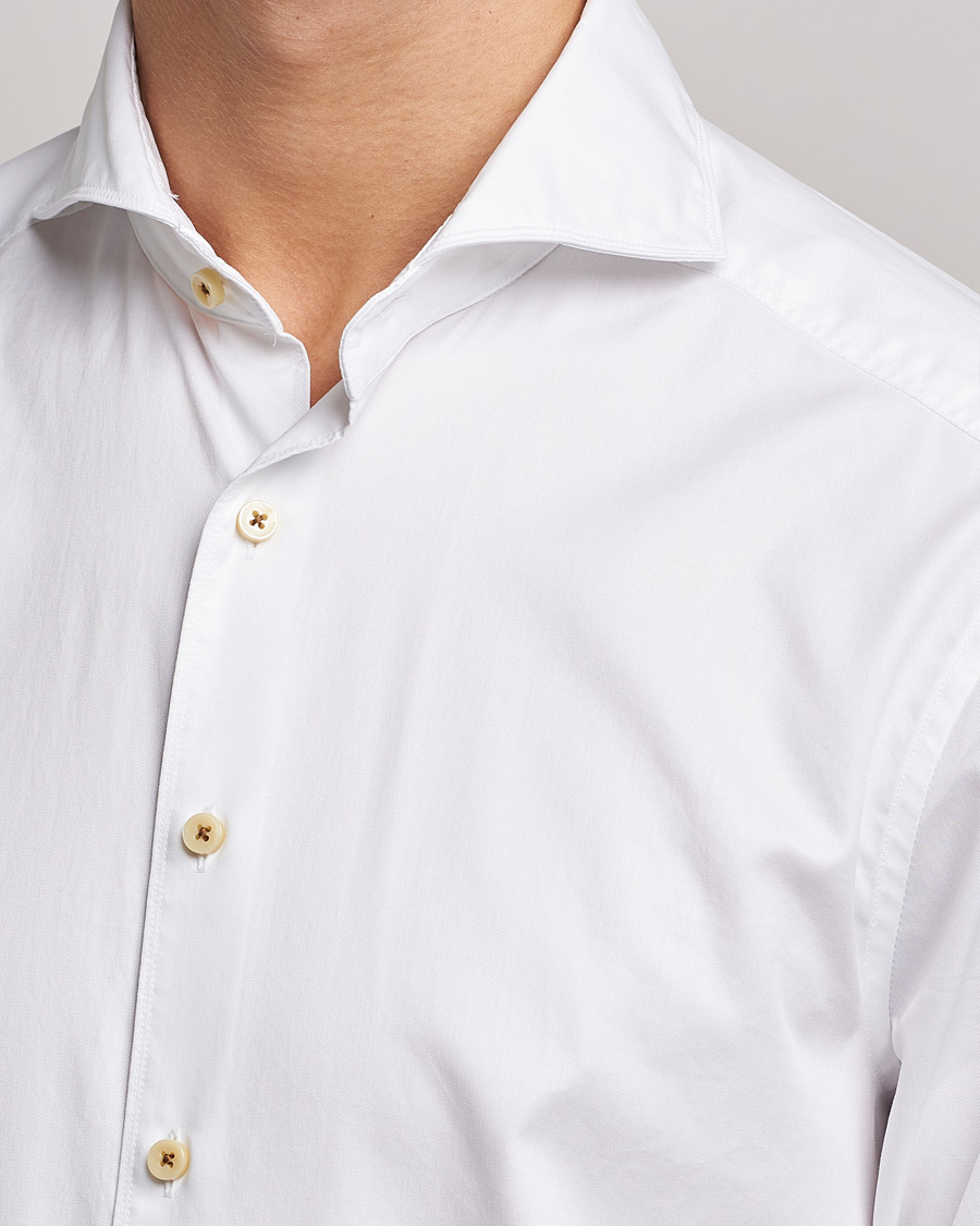 Homme | Chemises | Stenströms | Slimline Washed Cotton Shirt White