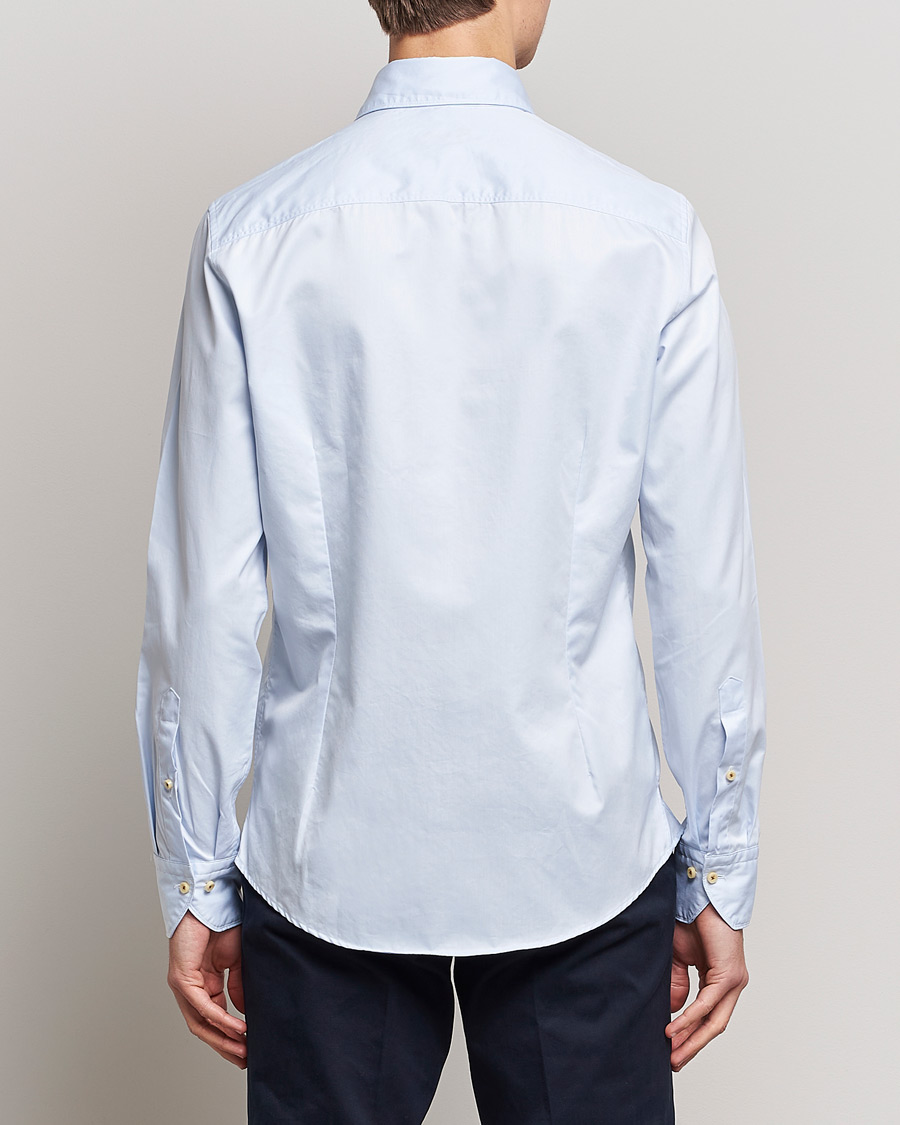 Homme | Chemises | Stenströms | Slimline Washed Cotton Shirt Light Blue